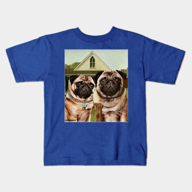 Gothic pugs Kids T-Shirt by darklordpug